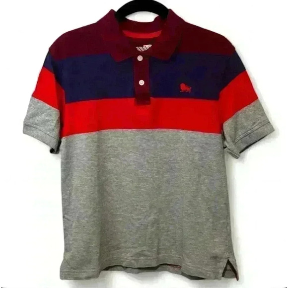 Old Navy Boy's Color Block Polo Shirt Size Medium Multicolor Short Sleeve - Picture 1 of 7